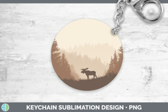 GorgeousWoodland Silhouette Keychain design.