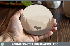 GorgeousWoodland Silhouette Round Coaster design.