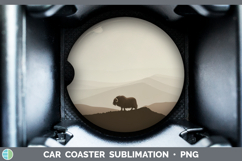 GorgeousWoodland Silhouette Car Coaster design.