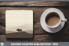 GorgeousWoodland Silhouette Square Coaster design.