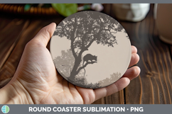 GorgeousWoodland Silhouette Round Coaster design.