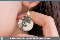 GorgeousWoodland Silhouette Round Earrings design.