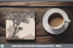 GorgeousWoodland Silhouette Square Coaster design.