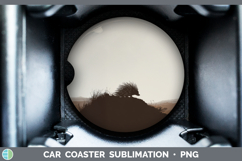 GorgeousWoodland Silhouette Car Coaster design.