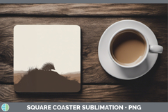 GorgeousWoodland Silhouette Square Coaster design.