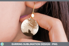 GorgeousWoodland Silhouette Round Earrings design.