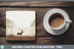 GorgeousWoodland Silhouette Square Coaster design.