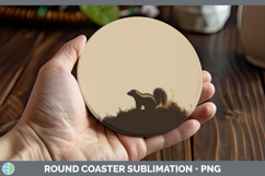 GorgeousWoodland Silhouette Round Coaster design.