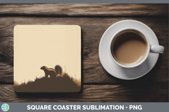 GorgeousWoodland Silhouette Square Coaster design.