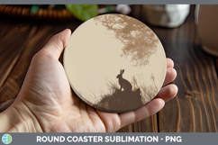 GorgeousWoodland Silhouette Round Coaster design.
