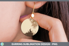 GorgeousWoodland Silhouette Round Earrings design.