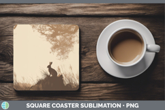 GorgeousWoodland Silhouette Square Coaster design.