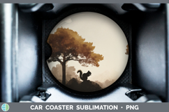 GorgeousWoodland Silhouette Car Coaster design.