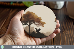 GorgeousWoodland Silhouette Round Coaster design.