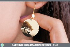GorgeousWoodland Silhouette Round Earrings design.
