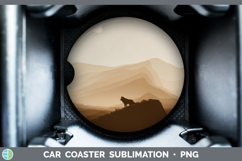 GorgeousWoodland Silhouette Car Coaster design.