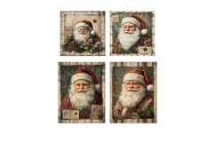 Christmas Santa Scrapbook Square Paper Junk Journal Product Image 2
