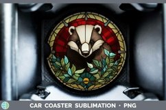GorgeousWoodland Stained Glass Car Coaster design.