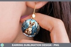 GorgeousWoodland Stained Glass Round Earrings design.