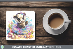 GorgeousWoodland Summer Beach Square Coaster design.