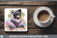 GorgeousWoodland Summer Beach Square Coaster design.