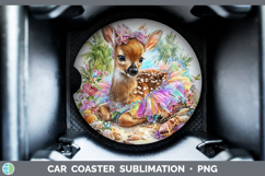 GorgeousWoodland Summer Beach Car Coaster design.