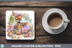 GorgeousWoodland Summer Beach Square Coaster design.
