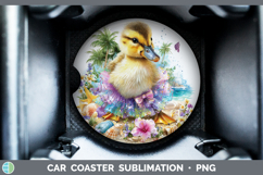 GorgeousWoodland Summer Beach Car Coaster design.