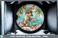 GorgeousWoodland Summer Beach Car Coaster design.