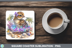 GorgeousWoodland Summer Beach Square Coaster design.