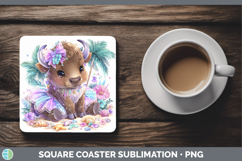 GorgeousWoodland Summer Beach Square Coaster design.