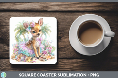 GorgeousWoodland Summer Beach Square Coaster design.