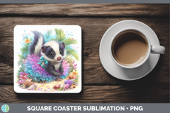 GorgeousWoodland Summer Beach Square Coaster design.