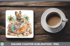 GorgeousWoodland Summer Beach Square Coaster design.