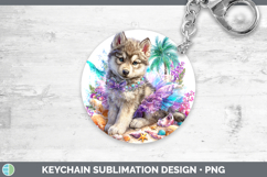 GorgeousWoodland Summer Beach Keychain design.