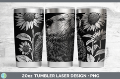 GorgeousWoodland Sunflower Laser 20oz Tumbler design.