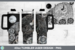GorgeousWoodland Sunflower Laser 40oz Tumbler design.