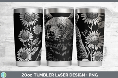 GorgeousWoodland Sunflower Laser 20oz Tumbler design.