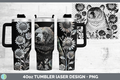 GorgeousWoodland Sunflower Laser 40oz Tumbler design.