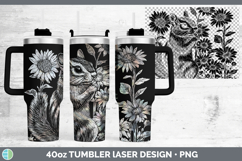 GorgeousWoodland Sunflower Laser 40oz Tumbler design.