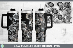 GorgeousWoodland Sunflower Laser 40oz Tumbler design.