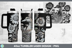 GorgeousWoodland Sunflower Laser 40oz Tumbler design.