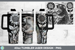 GorgeousWoodland Sunflower Laser 40oz Tumbler design.