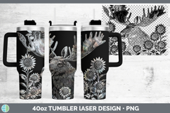 GorgeousWoodland Sunflower Laser 40oz Tumbler design.