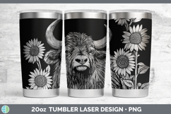 GorgeousWoodland Sunflower Laser 20oz Tumbler design.
