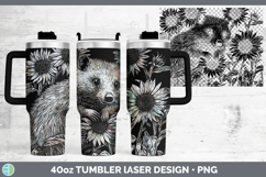 GorgeousWoodland Sunflower Laser 40oz Tumbler design.