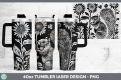 GorgeousWoodland Sunflower Laser 40oz Tumbler design.