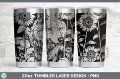 GorgeousWoodland Sunflower Laser 20oz Tumbler design.