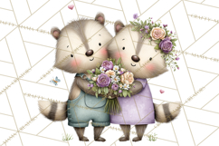 Cute Woodland Valentine Animals Clipart PNG Product Image 3