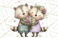 Cute Woodland Valentine Animals Clipart PNG Product Image 3